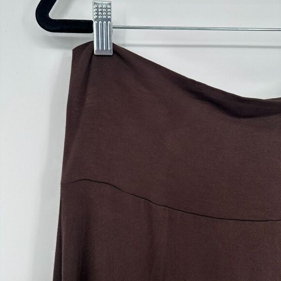 Lock & Love Womens Brown Midi Skirt Size XL A-Line Modal Soft Knit Pull On Boho - Picture 3 of 7